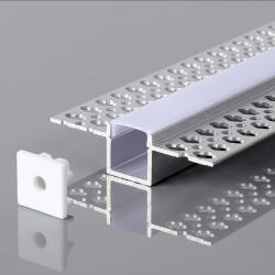 V-TAC LED szalag profil, ezüst/fehér fedő, 2000mm, V-TAC, 23173 (23173)