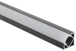 Optonica Alumínium profil LED szalaghoz, fekete/fehér fedő, 2 méter, Optonica, 5100 (5100)