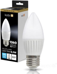 Kobi LED izzó SW E27 6000K Kobi Prémium, 8, 5W, hideg fehér, 1360lm, CRI≥80, KOBI-004466 (KOBI-004466)