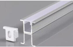 Optonica Alumínium profil LED szalaghoz, ezüst/fehér fedő, Optonica, 5142 (5142)