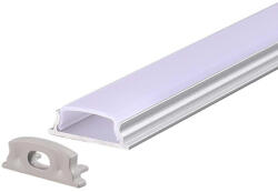 V-TAC VT-8138 Szerelőkészlet diffúzorral, hajlítható LED szalaghoz, 2000X18X6Mm ezüst ház (2909)