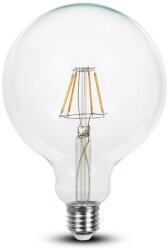 V-TAC LED izzó átlátszó filament gömb alakú E27, 6w, 6400K, hideg fehér, 806lm, 300°, CRI>80, V-TAC, 7427 (7427)
