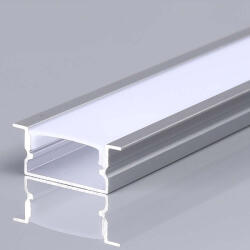 V-TAC LED szalag profil, ezüst/fehér fedő, 2000mm, V-TAC, 23175 (23175)