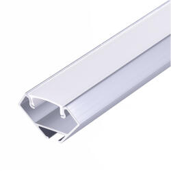 Kobi Sarokba illeszthető LED profil szett N01 opál fedlappal 2000 mm eloxált ezüst, KOBI-004633 (KOBI-004633)