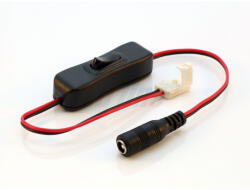 Ledline LED szalag click csatlakozó egyes 8 mm-es 2 tűs kábellel DC aljzathoz és kapcsolóhoz, LED line, LL-243547 (LL-243547)