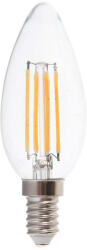 V-TAC LED izzó átlátszó filament gyertya alakú E14, 6w, 4000K, természetes fehér, 600lm, 300°, CRI>80, V-TAC, 217424 (217424)