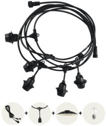 Kobi Girland fényfüzér CRETE 5xE27 5m Kobi Design, IP44, KOBI-001440 (KOBI-001440)