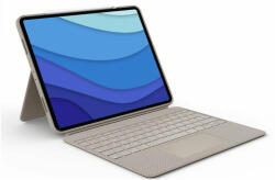 Logitech Combo Touch Detachable keyboard case with trackpad for iPad Pro 12.9-inch (5th and 6th gen) - Sand - UK (920-010222)