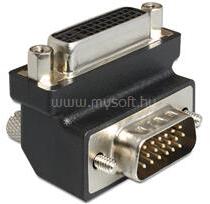 Delock DVI 24+5 pin anya > VGA 15 pin apa adapter, 90 forgatott (DL65425) (DL65425)