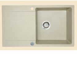  Riva 1C1E gránit mosogató, 860 x 500 mm, világos bézs (ZYV-P 113)