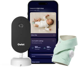 Owlet Dream Duo szett - Owlet Dream Sock Okos babazokni 0-18 hónapig (Mentazöld) + Owlet Dream Sight kamera (810099091274)