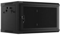 Lanberg WF01-6406-23B 19 6U SZÉL: 600mm MÉLY: 450mm MAG: 379mm lapraszerelt perforált ajtós fekete fali rack szekrény (WF01-6406-23B)