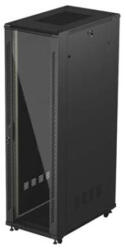 Lanberg FF01-6042-12B 19 42U SZÉL: 600mm MÉLY: 1000mm MAG: 2047mm lapraszerelt üvegajtós fekete szerver szekrény (FF01-6042-12B)