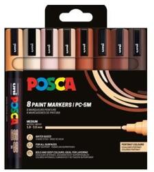 uni Dekormarker készlet, 1, 8-2, 5 mm, UNI "Posca PC-5M", 8 különböző portré szín (TUPC5M8DBP) - primatinta