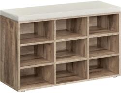 VASAGLE Cipőtartó pad 9 rekesszel, 30, 3 x 78, 5 x 48 cm, barna (LHS009K02) - vasbutor