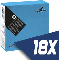 INFIBRA szalvéta 33x33cm türkiz 2 rétegű 50 lap/csomag (18 csomag) (I0837N-KARTON)