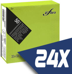 INFIBRA szalvéta 33x33cm almazöld 2 rétegű 50 lap/csomag (24 csomag) (I0880-KARTON)