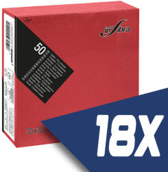 INFIBRA szalvéta 33x33cm piros 2 rétegű 50 lap/csomag (18 csomag) (I0297-KARTON)