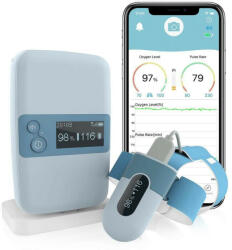 Viatom Baby O2 S2- Légzésfigyelő készülék külső állomással- Véroxigénszint- Pulzus- Mozgás (PO5-S2) - pepita - 98 653 Ft