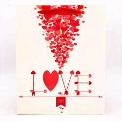  Ajándék tasak krém/piros szívek