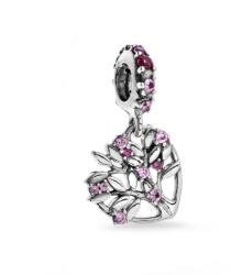 PANDORA 799153C01 Rózsaszín szív családfa függő charm (Ag 925/1000, 2, 1 g)
