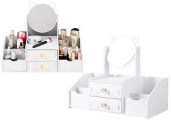  Kis Gyerek Fésülködőasztal, Tükör Fogantyúkkal, Fa Fiókos, Fehér - 20021