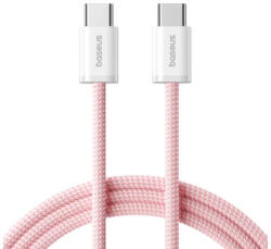 Baseus DYNAMIC 4 adatkábel (Type-C - Type-C, 100W, PD gyorstöltő, cipőfűző, 200cm), rózsaszín