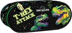 DERFORM Penar etui cu 1 fermoar si o clapa interioara Derform P1ADN20, Motiv T-REX attack (P1ADN20) Penar
