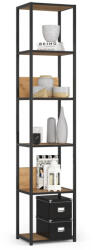 AKORD LOFT Industriális Regál 40 cm Fekete/Craft Tölgy 6 Polcos (REGINDCZARCRACL400)