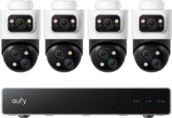 Anker Kit Supraveghere Video Eufy PoE NVR S4 Max, 4 Camere PTZ Bullet, Rezolutie 4K, Impermeabilitate IP65 (E8E00322)
