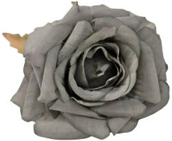  Selyemvirág fej rózsa 8cm - kékes szürke