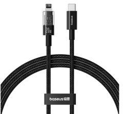 Baseus GEM adatkábel (USB - lightning, 20W, PD gyorstöltő, cipőfűző, 200cm) FEKETE (181629)