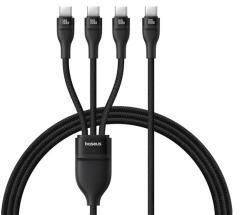 Baseus FLASH SERIES III adatkábel 3in1 (Type-C - 3 Type-C, PD gyorstöltő, 100W, 150cm) FEKETE