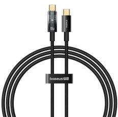 Baseus EXPLORER adatkábel (Type-C - Type-C, 100W, gyorstöltő, cipőfűző, 200cm) FEKETE (181664)