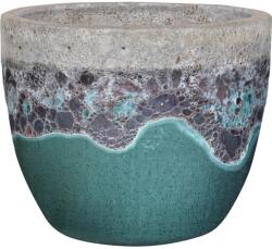  Virágtartó kerek 25 cm x 32 cm fehér-zöld