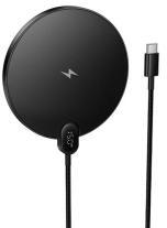 hoco. CW62 asztali töltő (15W, wireless, mágneses, 120cm, LED kijelző) FEKETE (173845)