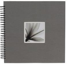 Dörr Dörr fotóalbum, spirálos, ablakos, beragasztós, UniTex, 34x34cm, 20lap/40oldal, szürke (D880351) (D880351)