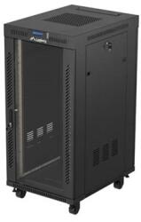 Lanberg 19" szabadon álló rack szekrény 24U/600X800 üvegajtó, lapraszerelt, LCD kijelző, fekete V2 FF01-6824-12BL (FF01-6824-12BL)