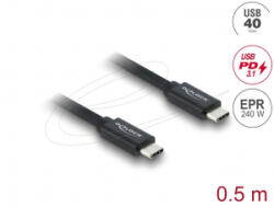 Delock Koaxiális USB-C 40 Gbps kábel 240W 0, 5m (81705) (81705)