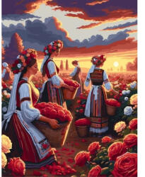 MagicArt Pictură pe numere MagicArt - Cules de trandafiri la răsărit (drepturi de autor), 40 x 50 cm (GX48794)