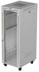 Lanberg 19" szabadon álló rack szekrény 32U/600X800 üvegajtó, lapraszerelt, LCD kijelző, szürke V2 FF01-6832-12SL (FF01-6832-12SL)