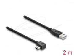 Delock USB-A 2.0 - Mini-B hajlított kábel 2m (81652) (81652)