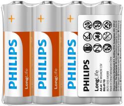 Philips LongLife AA 4db fóliás elem, matricával (R6L4F/10)