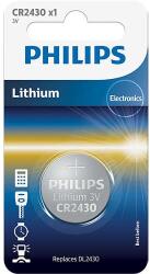 Philips CR2430/00B Lítium 3.0V érme, 1 buborékfólia (24, 5 x 3, 0) (CR2430/00B)