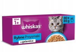 Whiskas Whiskas Adult 80x85g Nedves macskaeledel Halas finomságok zselében