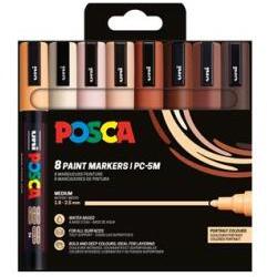 uni Dekormarker készlet, 1, 8-2, 5 mm, UNI "Posca PC-5M", 8 különböző portré szín (302422434) - patronbolt