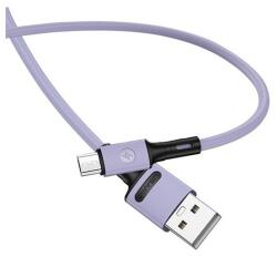 USAMS u52 adatkábel, usb - microusb, 2a, gyorstöltő, 100cm, törésgátló, lila (SJ435USB04)