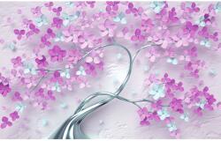 Blueback MAT Absztrakt fa tapéta, lila, ezüst, 250 x 200 cm (BBIMG6897)