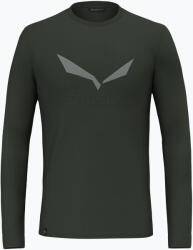 Salewa Férfi Salewa Solidlogo Dry sötét olajzöld trekking hosszú ujjú ruha