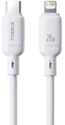 Baseus Cablu de date Baseus Silky Series P10377700213-01, USB Type-C la Lightning, 20 W, 2m (Alb) (P10377700213-01)